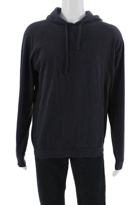 Vince Mens Pullover Hoodie Dark Blue Cotton Long Sleeve Size L - Image 1 of 4