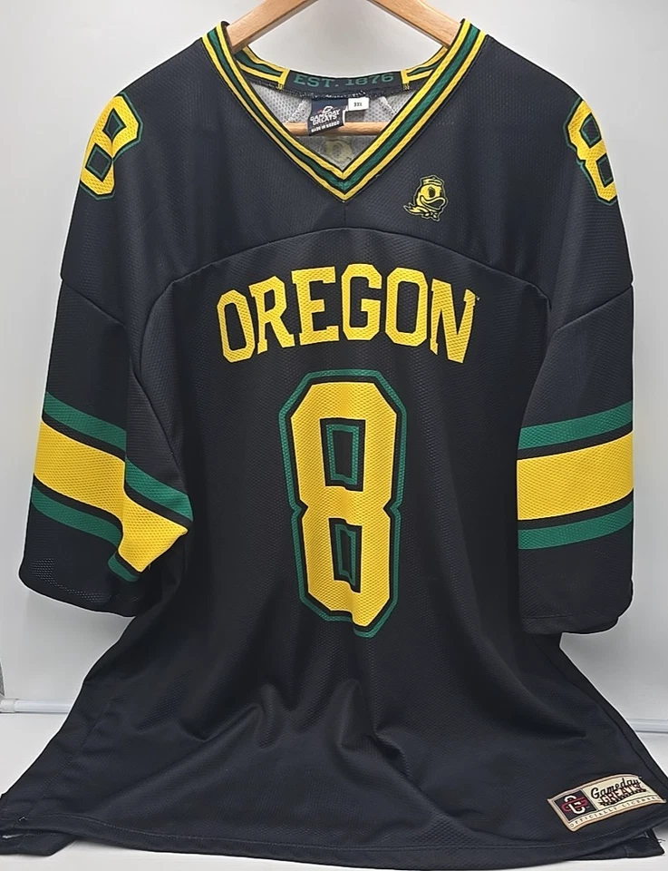 Men's Oregon Ducks Football Jersey Game Day Greats 3XL V-Neck 8 Black Gold - Image 1 of 4