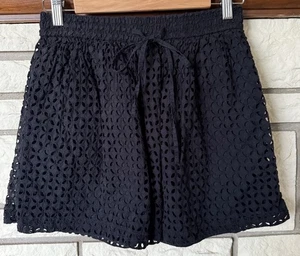 Madewell Black Eyelet Lined Pull On Mini Skirt Pockets Size X Small - Bild 1 von 6
