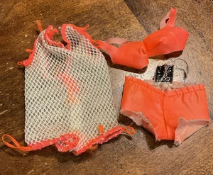 Vintage Original Orange 60er Jahre TNT Barbie Bikini Badeanzug & Cover-up - Bild 1 von 5