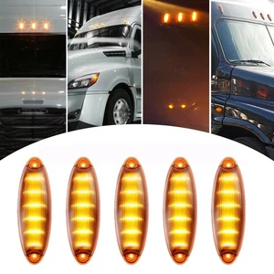 5pcs Amber 12 LED Carb Roof Clearance Marker Lights For Freightliner Cascadia - Picture 1 of 12