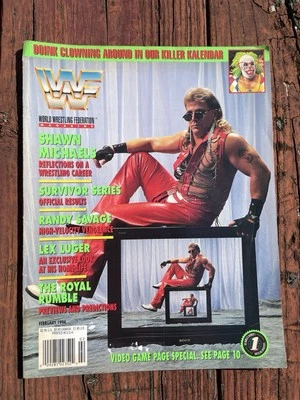 WWF Magazine February 1994 Shawn Michaels HBK *HAS POSTER/CALENDAR* WWE - Image 1 of 4