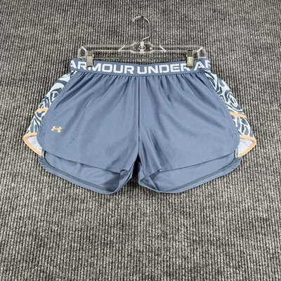 Under Armour Shorts Womens Large Blue Patterned Loose Fit Running Gym Athletic - Image 1 of 4