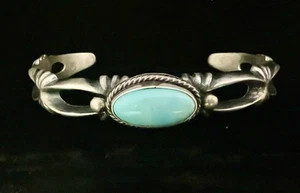 Türkis & Sterling Silber Sandguss Armband - Harrison Bitsue - Bild 1 von 6