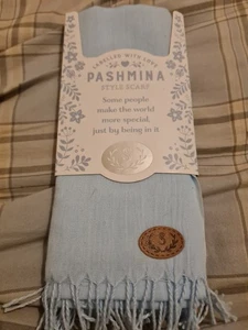 Schal S Pashmina Style blau 70 cm x 200 cm - Bild 1 von 2