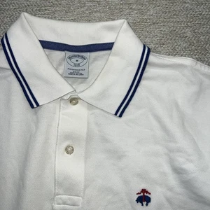 Brooks Brother 346 Original fit short sleeve polo golf Mens Small White Preppy - Picture 1 of 6