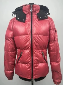 Moncler Woman’s Big Badge Badia Down Jacket Pink 1 S 19”ptp Vintage Authentic - Picture 1 of 13