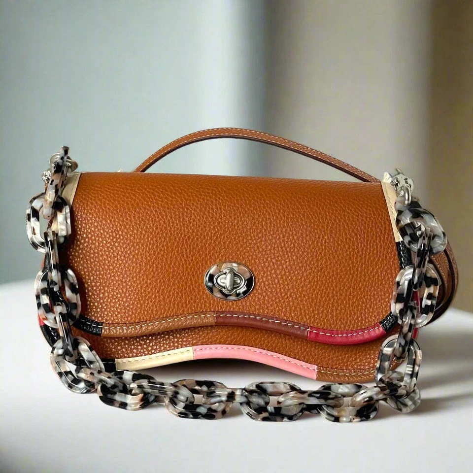 Coach Wavy Dinky Bag CK540 Coachtopia Brown Leather Rainbow Crossbody