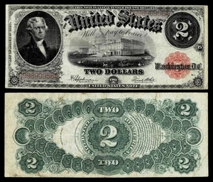 1917 $2 TALLA GRANDE~BILLETE DE CURSO LEGAL~~MUY BIEN - Imagen 1 de 1