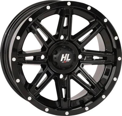 HL22 Wheel Gloss Blk 14x7 4/137 4+3 +10mm Can-Am Maverick X3 Max R 17-21 - Image 1 of 4