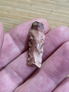 Original Archaic Drill Base Of Beautiful Red Chert From Central Indiana - Picture 1 of 6