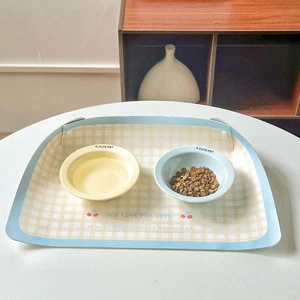 Waterproof Pet Anti Spill Placemat PU Leather Dog Food Pad Cat Bowl Mat Puppy - Picture 1 of 16