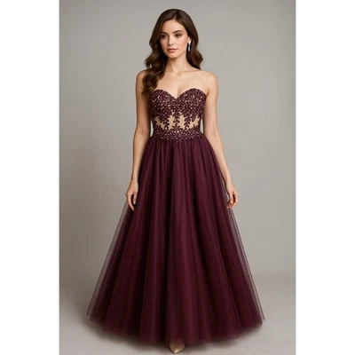 Vintage Blondie Nites Maxi Dress Womens 5 Tulle Lace Ball Gown Prom Elegant - Image 1 of 4