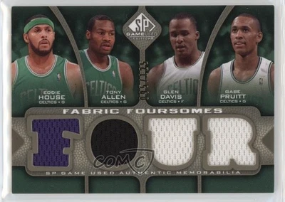 2009-10 SP Juego Usado Tela Cuarteto Nivel 1 Eddie House Tony Allen Glen Davis Foto 1 de 2