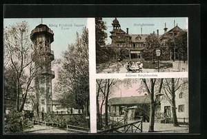 AK Löbau i. Sa., König Friedrich August-Turm mit Gasthaus Honigbrunnen  - Picture 1 of 2