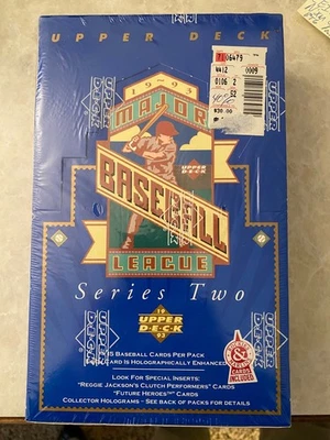 1993 Upper Deck Baseball Series 2 Factory Sealed Wax Box 36 Packs Derek Jeter RC - Image 1 of 4