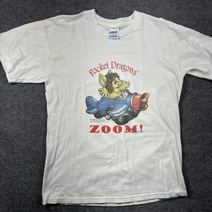 Vintage Screen Stars Men’s Lg White Tshirt Pocket Dragons Zoom 1998 Nerdcore - Bild 1 von 7