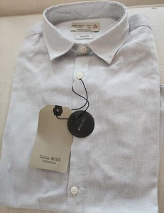 Classic Boys Shirt Button Up 8 Slim Fit Pinpoint White brand new with tags - Picture 1 of 5