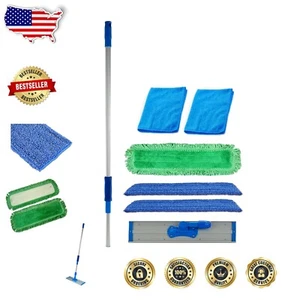 Durable 18-Inch Aluminum Microfiber Mop with Premium Pads & Towels Included - Picture 1 of 8