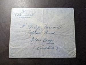 1940 Greece WWII Overprint Airmail Cover Athens to Aden Camp Arabia - Picture 1 of 2
