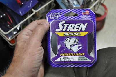 Stren 原装单丝钓鱼线 6 磅测试 330 码 lo-vis 绿色,全新 — 第 1/4 张图片