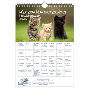 Katzenkinderzauber Planer DIN A4 Kalender für 2025 Katzenkinder Katzenbabys - Se - Bild 1 von 7