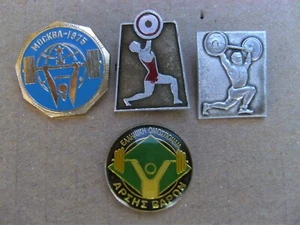 Weightlifting - Lot of 4 vintage pin badges - Picture 1 of 11