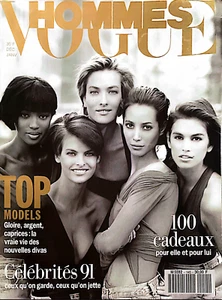 VOGUE Hommes Magazine 1991 PATITZ Naomi YASMIN LE BON Karen Mulder CRAWFORD Vtg - Picture 1 of 1