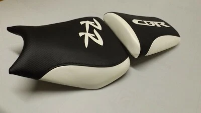 HONDA 04/05/06/07 CBR1000 RR FRONT & REAR CUSTOM SEAT COVERS BLACK/WHITE  - Image 1 of 4