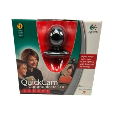 Logitech 2005 QuickCam Communicate STX Computer Webcam Video USB Black New - Image 1 of 4
