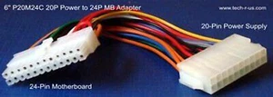 CHN 6" 20-pin ATX Power to 24-pin Motherboard Adapter Cable - Picture 1 of 1