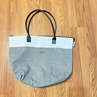 Bolso de Mano Grande IBM De Colección Blanco y Gris Con Logo Bolso de Hombro Foto 1 de 4