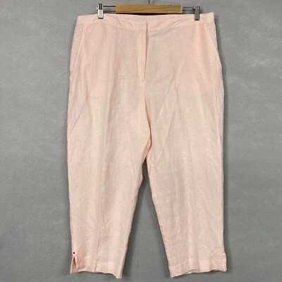 NWT Ruby Rd Linen Blend Pants Women’s 18 Plus Size Capri Lightweight Barbiecore - Image 1 of 4