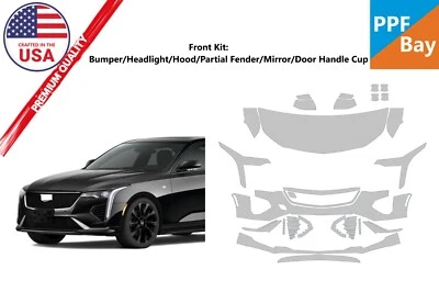 For Cadillac CT4 Sport/V 2020-2025 Front End Paint Protection Film PreCut PPF - Image 1 of 4