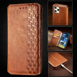 Magnetyczne skórzane etui z klapką na iPhone 15 14 16 Pro Max 13 12 1 Portfel Etui na karty - Zdjęcie 1 z 78