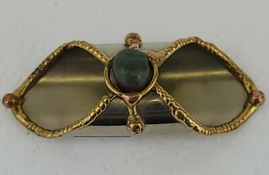 Vintage Scarf Tube Slide - Silver with brazed Brass - Picture 1 of 4