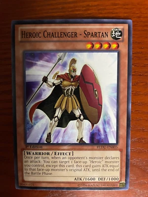 YuGiOh Heroic Challenger Spartan REDU-EN005 1st ed SINGLE USED EXC CONDITION - Image 1 of 2