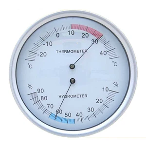 Metal Case Household Thermometer Hygrometer Wall Mounted Indoor Weather Meter - Picture 1 of 4