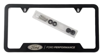 Marco de matrícula Ford Performance recubierto de polvo negro acero inoxidable OEM NUEVO Foto 1 de 4