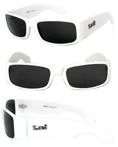 Locs Authentic Shield Sunglasses Smoke Lens Motorcycle OG Style White LC01 - Picture 1 of 4