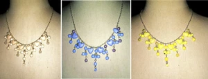 Beaded necklace choker heart beads adjustable silver 16" to 19" choose color - Picture 1 of 8