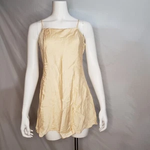 Victoria's Secret 100% Silk Chemise Slip Medium Gold High Neck - Picture 1 of 4