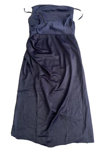 Little Mistress Women's Satin Bridesmaid Maxi Dress Navy Blue 16 UK - Picture 1 of 9