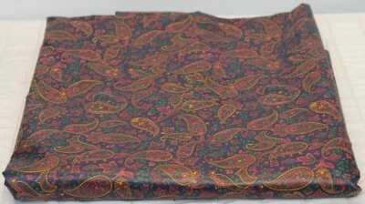 Longaberger Paisley Waverly Fabric Mauve Pink Green Blue Shiny Coated BTY - Image 1 of 4