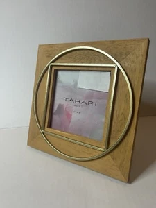 Cornice quadrata con accenti dorati in legno Tahari adatta per foto 4’’’x4’’ - Foto 1 di 7