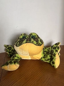 Ganz Webkinz 8” Plush Bull Frog Green Black Spots Stuffed Animal NO CODE - Picture 1 of 10