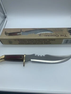 Chipaway Cutlery The General 15" Bowie Knife Wood Handle CW-1053  & Sheath T004 - Image 1 of 4