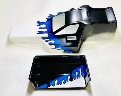 NEW PAINTED TEAM ASSOCIATED RC10 BUGGY TURBO MIRAGE KINWALD WORLDS BODY + WING - Image 1 of 2