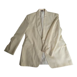 Versini Men's Blazer 44R Cream 100% Wool Tuxedo collar - Picture 1 of 8