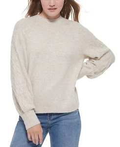 Calvin Klein Jeans Women's Cable Knit Crewneck Sweater B4HP - Picture 1 of 12